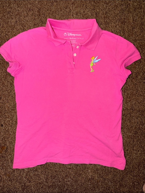 Disney Tops - Disney Bright Pink Tinker Bell Polo Top